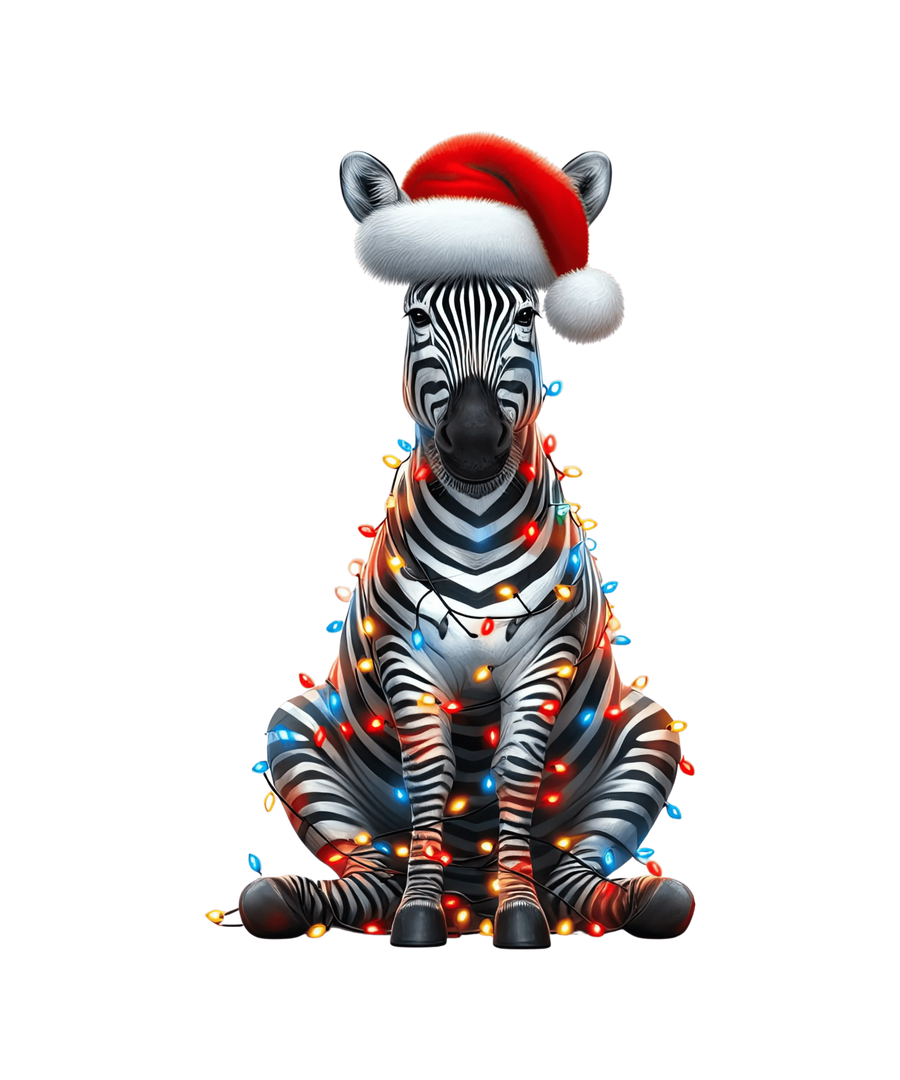 Christmas Zebra Tree Design - DTF Ready To Press