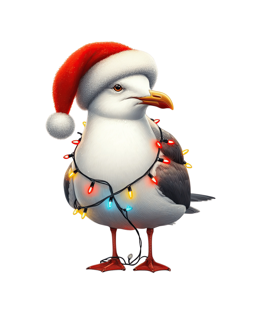 Christmas Seagull Tree Design - DTF Ready To Press