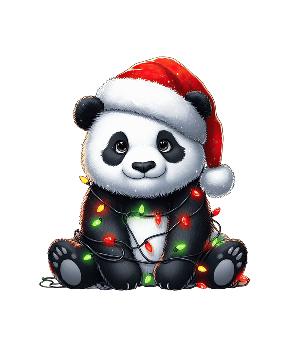 Christmas Panda Tree Design - DTF Ready To Press