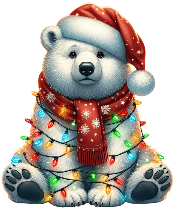 Christmas Polar Bear Tree Design - DTF Ready To Press