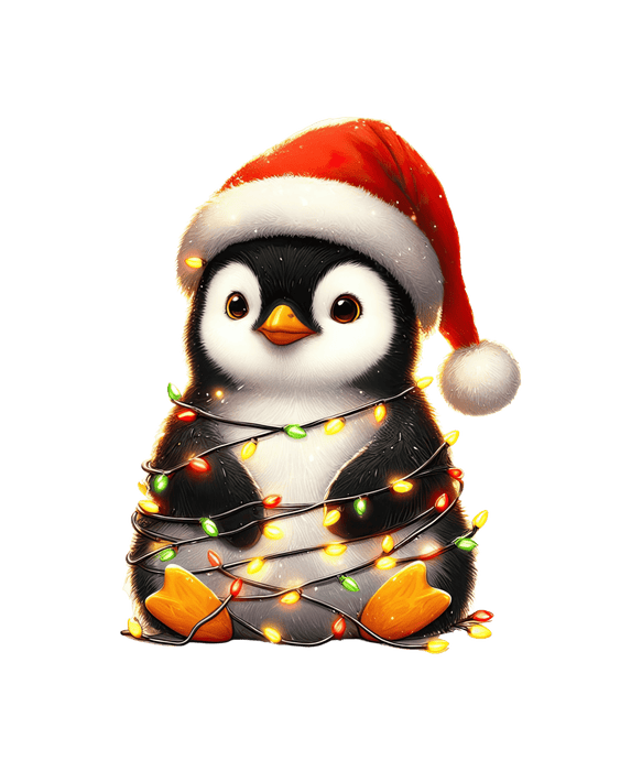 Christmas Penguin Tree Design - DTF Ready To Press