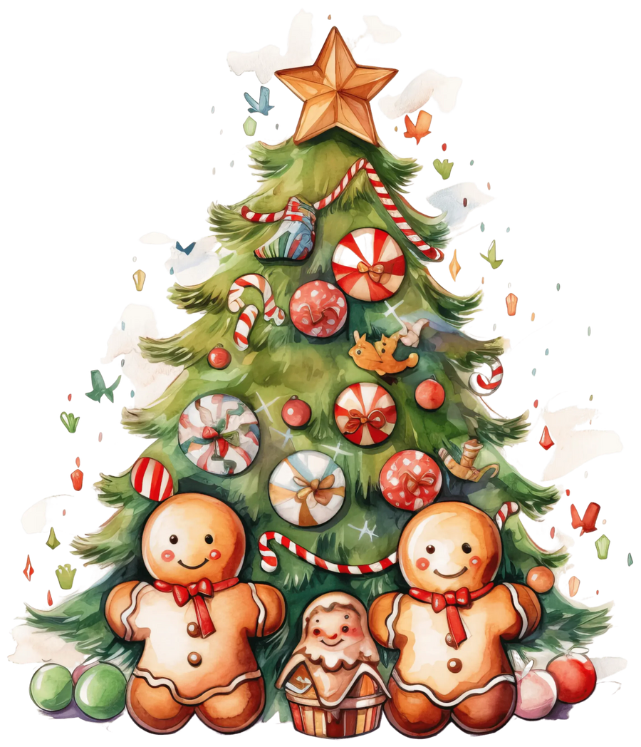 Christmas Gingerbread Tree Design - DTF Ready To Press
