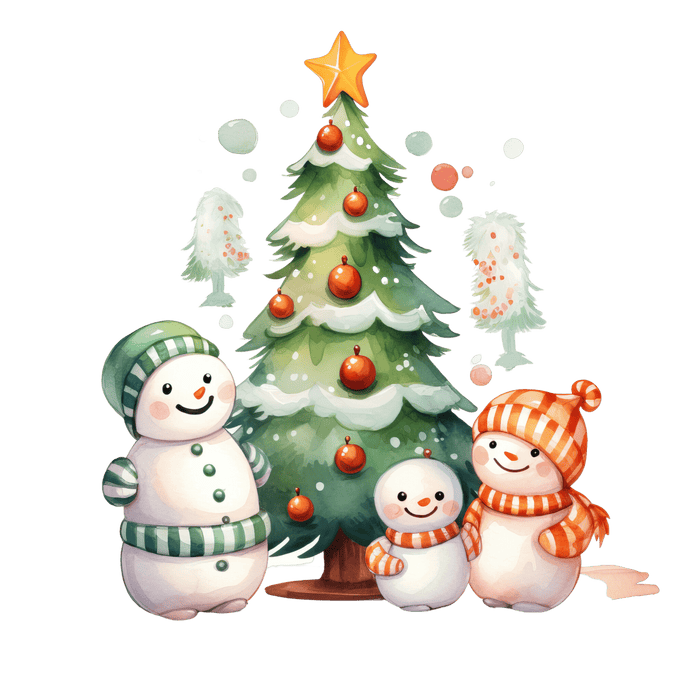 Christmas Snowman Tree Design - DTF Ready To Press