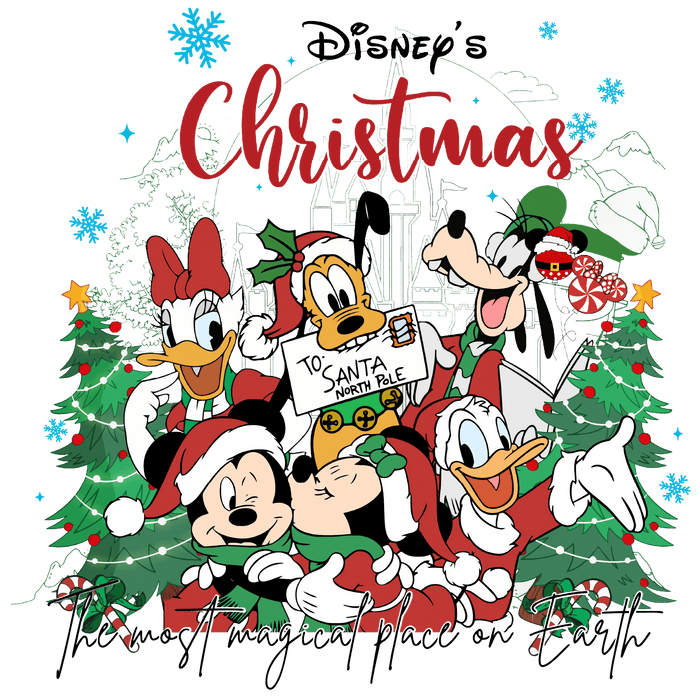 Disney Mickey Mouse Christmas Design - DTF Ready To Press