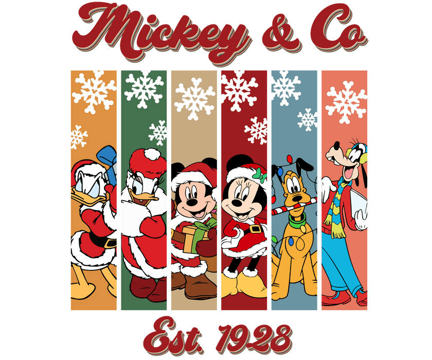 Mickey And Co Christmas Design - DTF Ready To Press