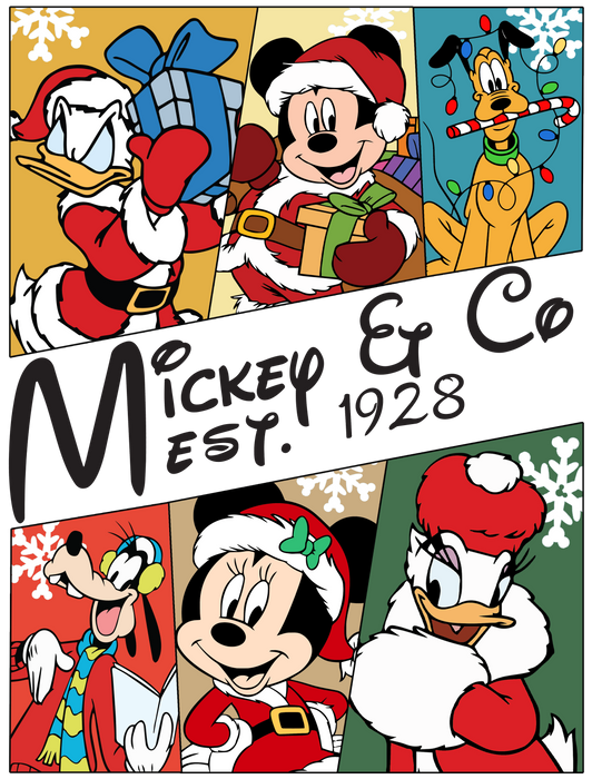 Disney Mickey And Co Christmas Design - DTF Ready To Press