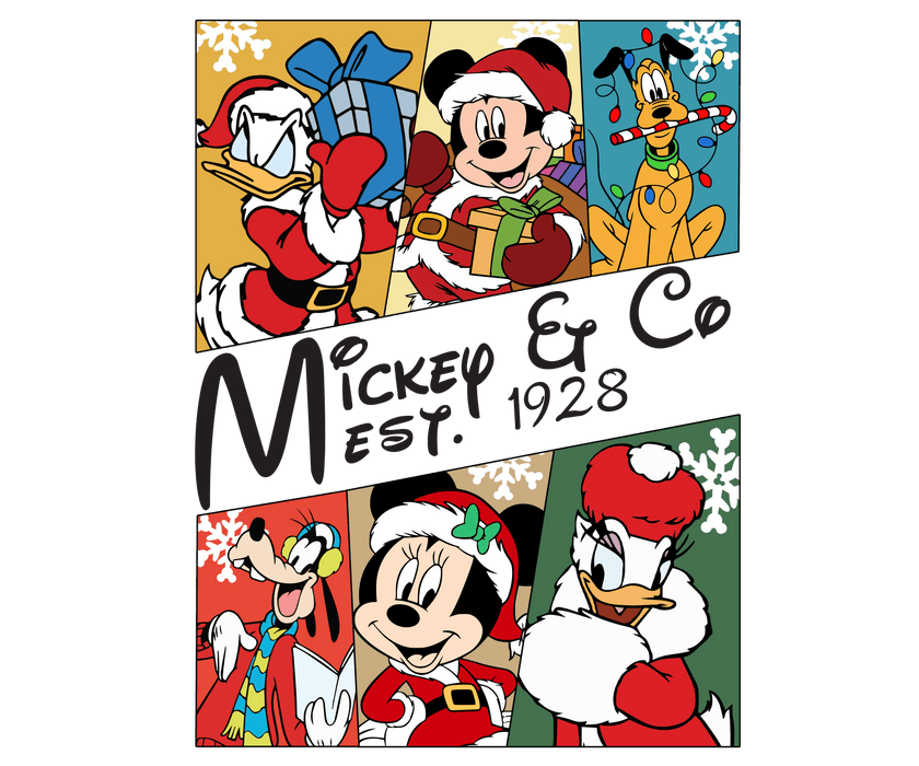 Disney Mickey And Co Christmas Design - DTF Ready To Press