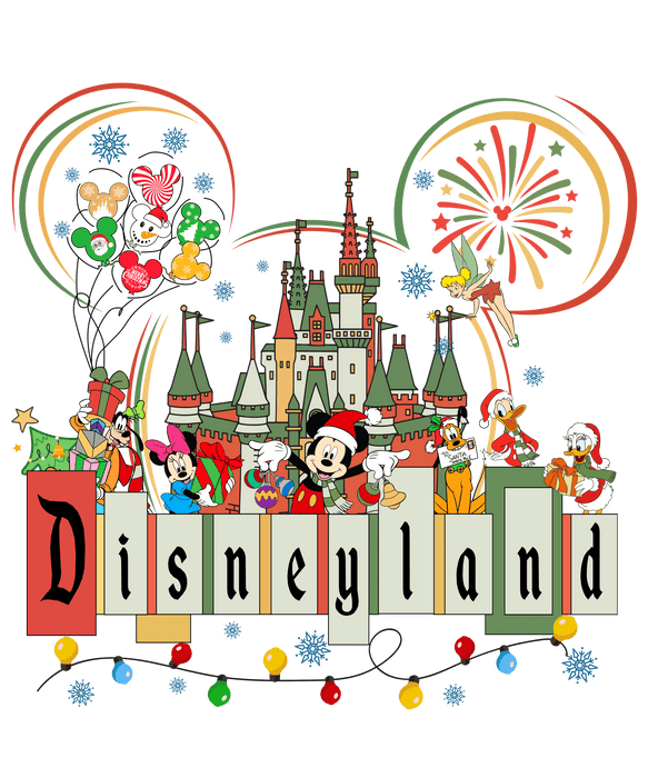 Disneyland Mickey Mouse Christmas Design - DTF Ready To Press