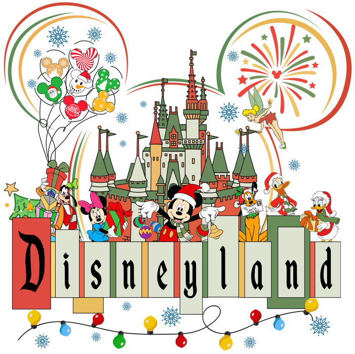 Disneyland Mickey Mouse Christmas Design - DTF Ready To Press