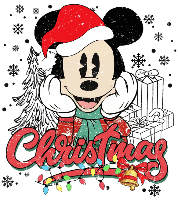 Mickey Mouse Christmas Design - DTF Ready To Press