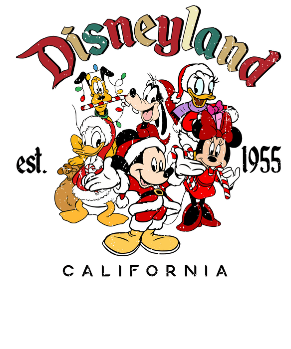 Disneyland California Christmas Design - DTF Ready To Press