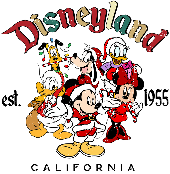 Disneyland California Christmas Design - DTF Ready To Press