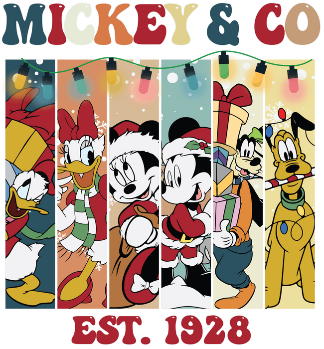 Mickey And Friends Christmas Design - DTF Ready To Press