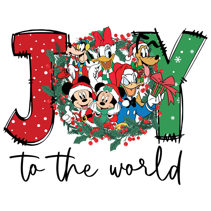 Joy To The Disney World Christmas Design - DTF Ready To Press