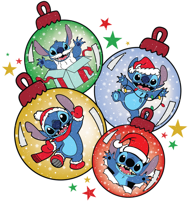 Disney Funny Stitch Christmas Design - DTF Ready To Press