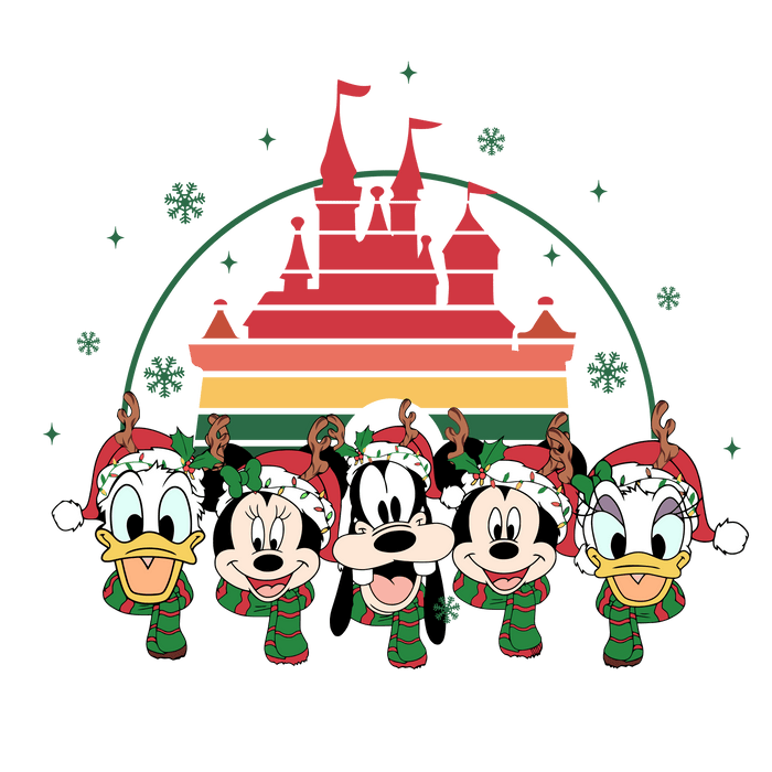 Mickey And Friends Disneyland Christmas Design - DTF Ready To Press