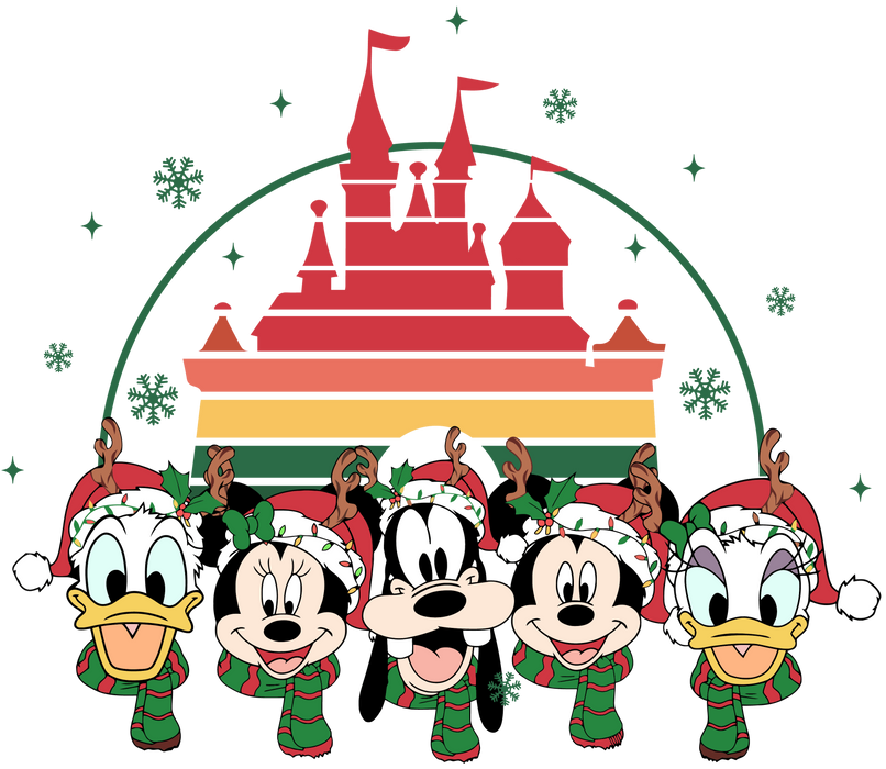 Mickey And Friends Disneyland Christmas Design - DTF Ready To Press