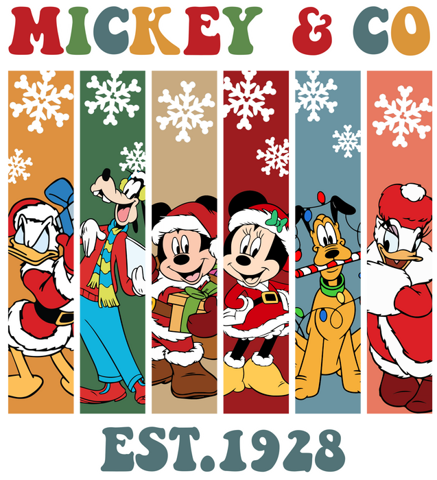 Mickey Mouse And Friends Christmas Design - DTF Ready To Press