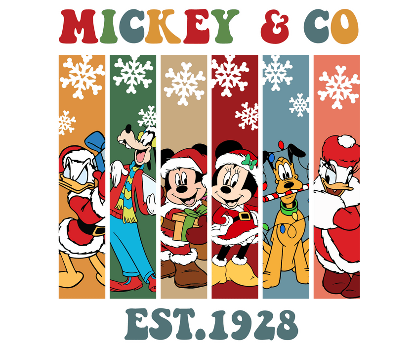 Mickey Mouse And Friends Christmas Design - DTF Ready To Press