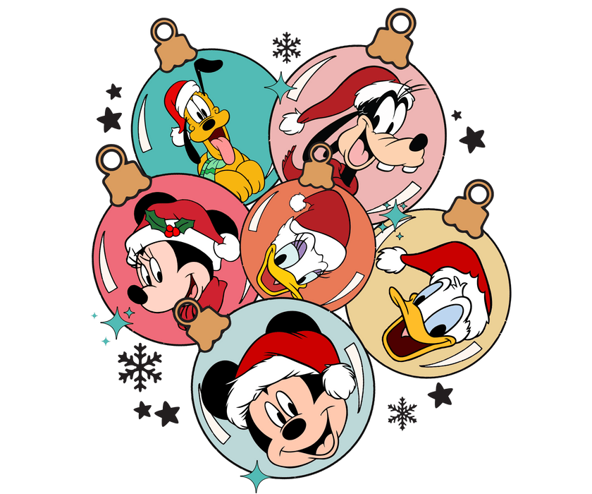 Mickey And Friends Christmas Design - DTF Ready To Press