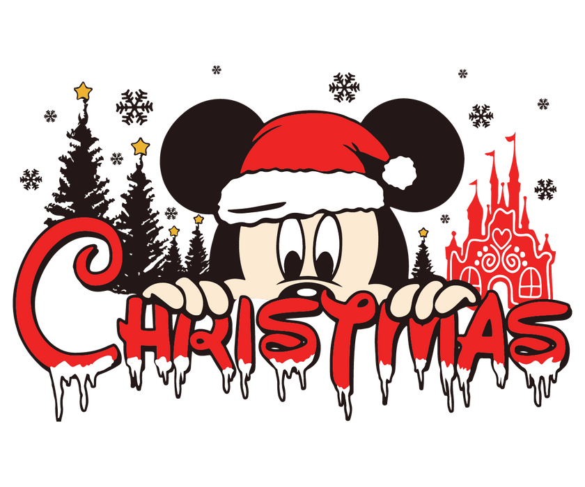 Disney Mickey Mouse Christmas Design - DTF Ready To Press