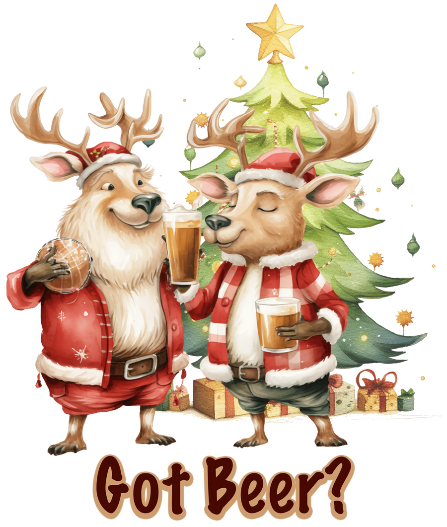 Got Beer Christmas Deer Design - DTF Ready To Press