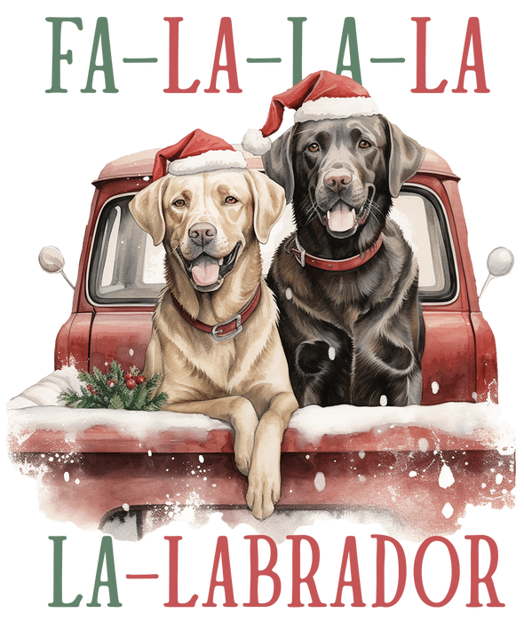 Fa-La-La-La-Labrador Christmas Design - DTF Ready To Press