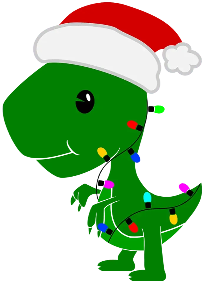 Christmas Dino Lights DTF Ready to Press