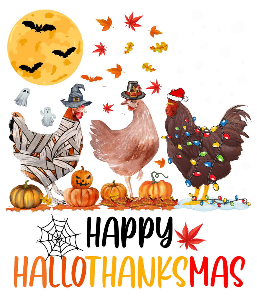 Happy Hallothanksmas Design - DTF Ready To Press