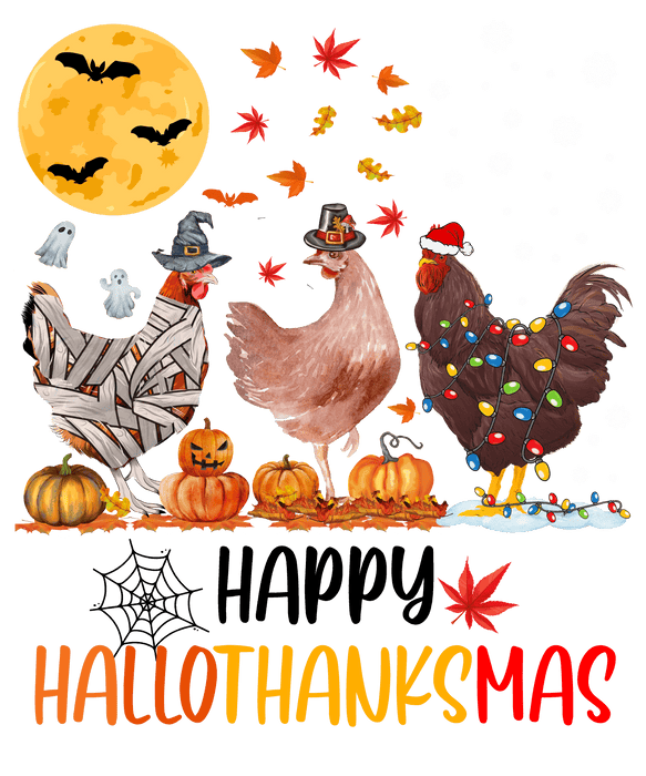 Happy Hallothanksmas Design - DTF Ready To Press