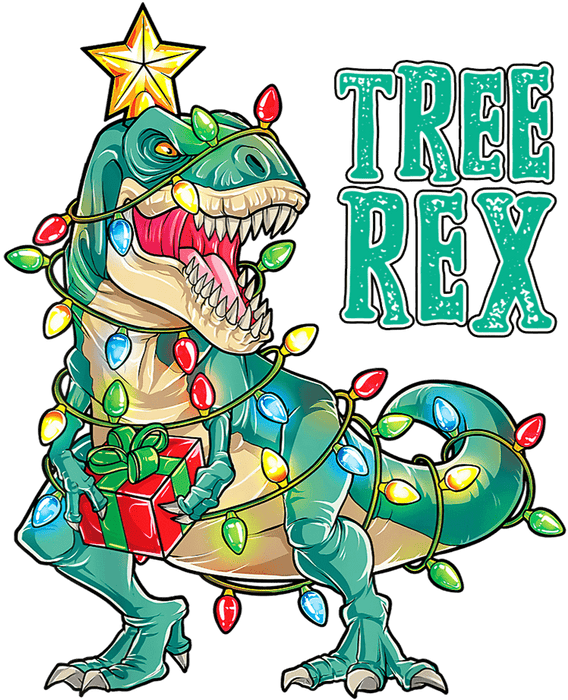 Christmas T-rex Design - DTF Ready To Press