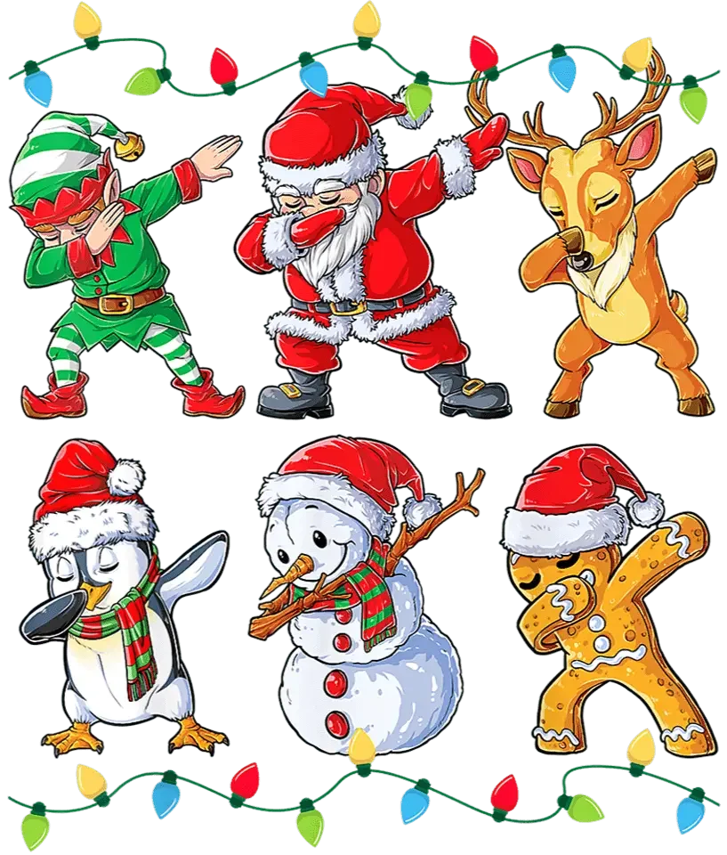 Dabbing Christmas Design - DTF Ready To Press