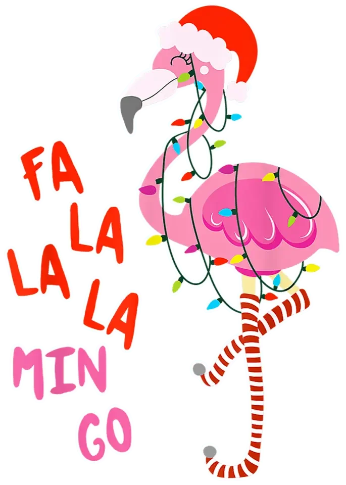 Christmas Flamingo Design - DTF Ready To Press