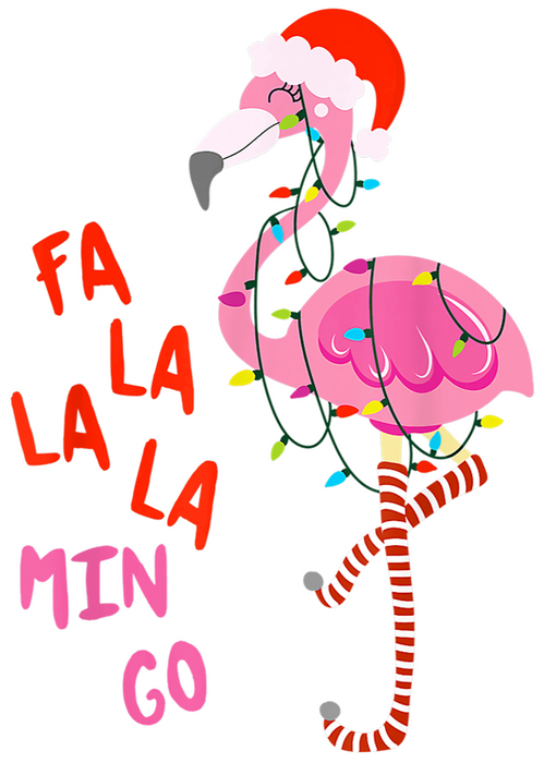 Christmas Flamingo Design - DTF Ready To Press