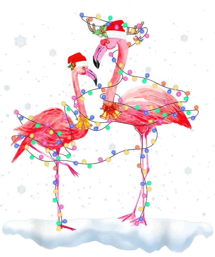 Christmas Flamingo Design - DTF Ready To Press