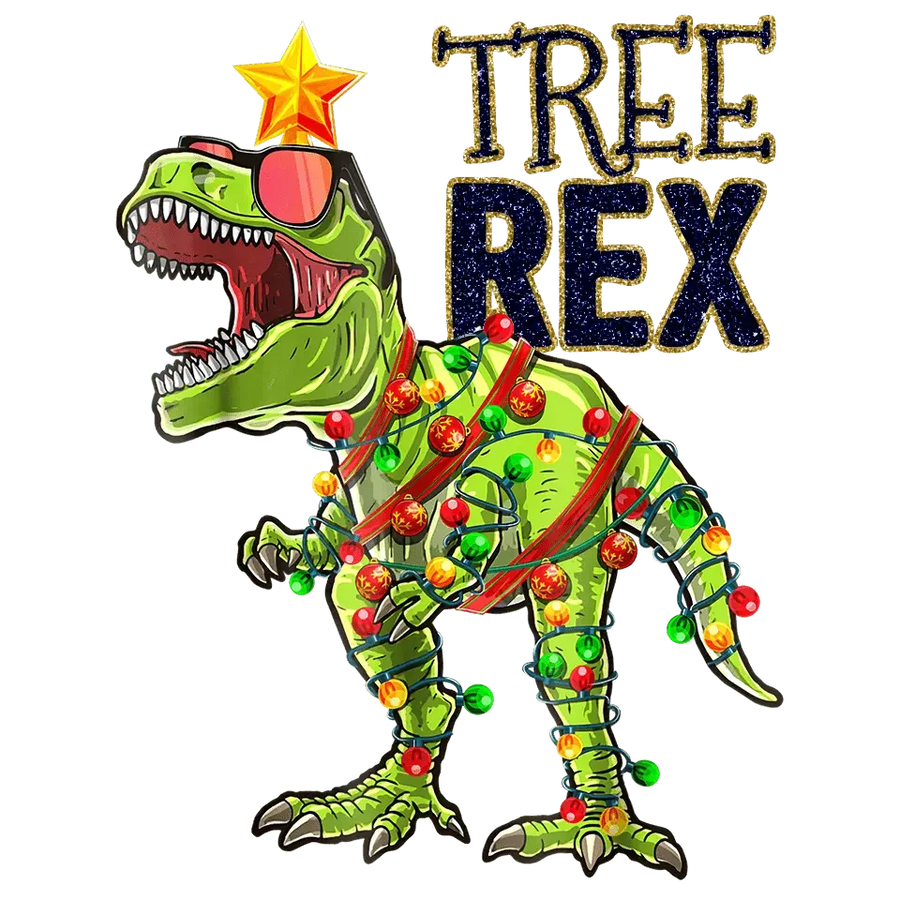 Tree Rex Christmas Design - DTF Ready To Press