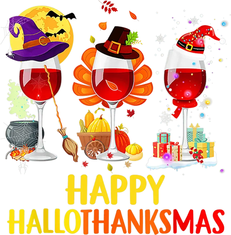Happy Hallothanksmas Design - DTF Ready To Press