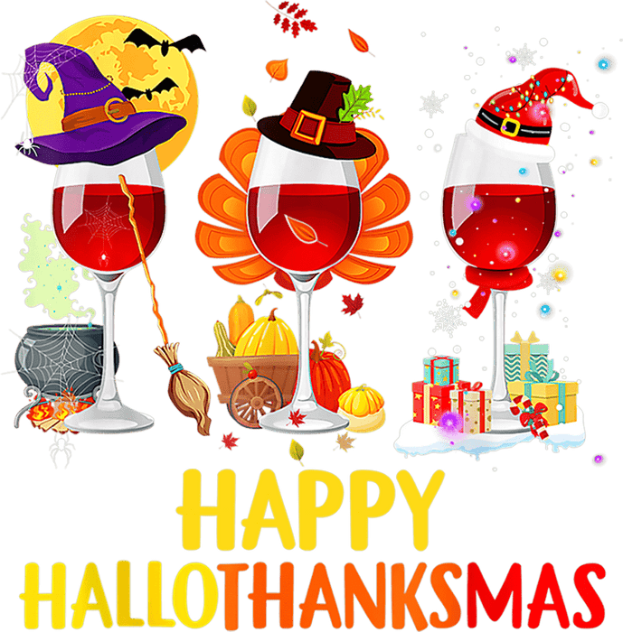 Happy Hallothanksmas Design - DTF Ready To Press