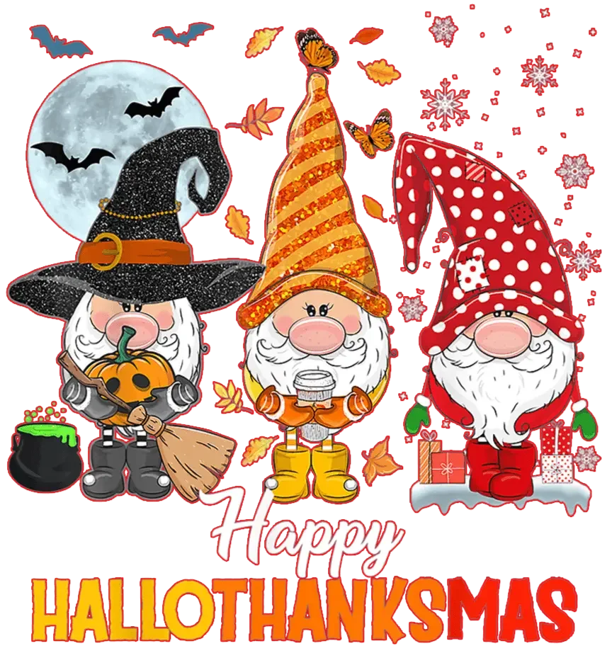 Happy Hallothanksmas Design - DTF Ready To Press