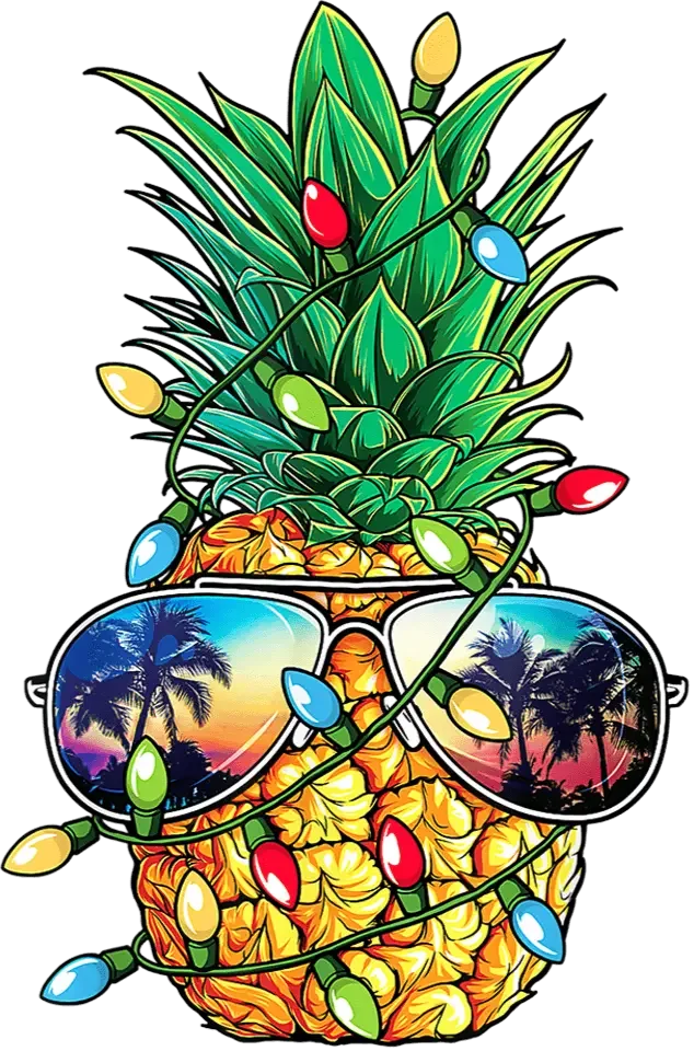 Christmas Pineapple Design - DTF Ready To Press