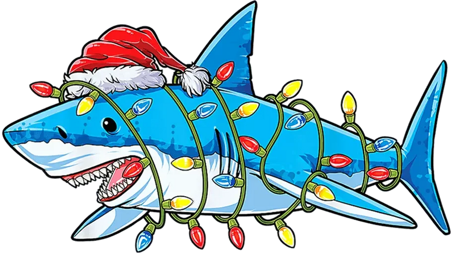 Christmas Shark Design - DTF Ready To Press