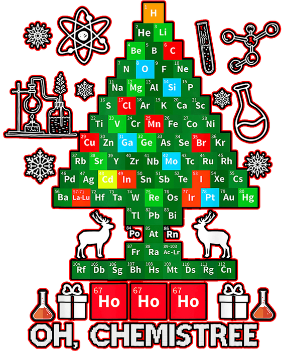 Chemistree Christmas Design - DTF Ready To Press