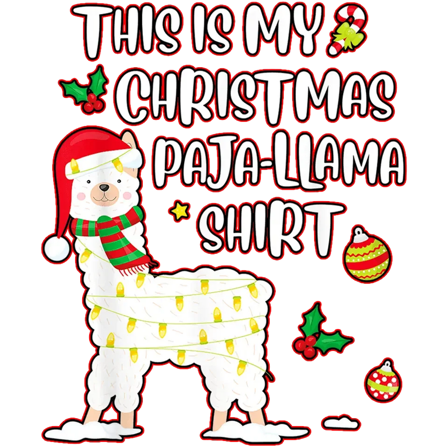 Paja Llama Christmas Design - DTF Ready To Press