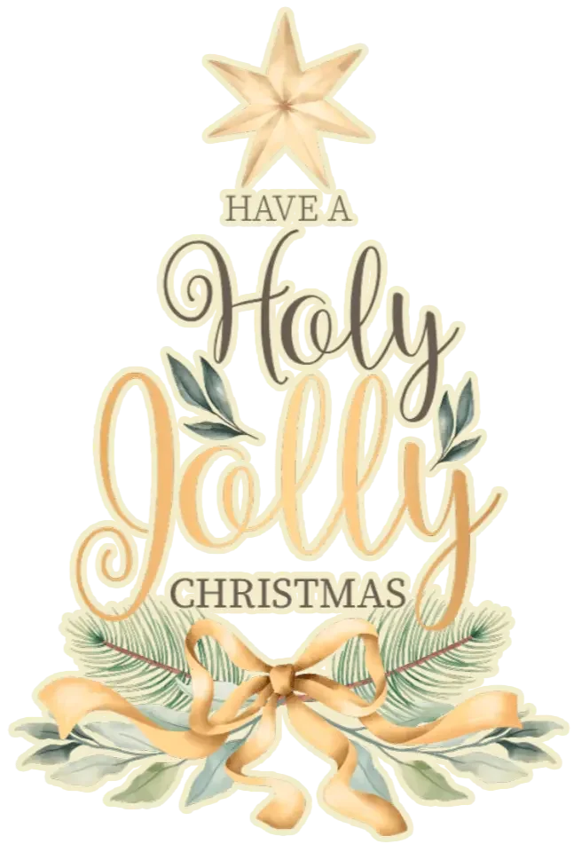 Holly Jolly Christmas Design - DTF Ready To Press
