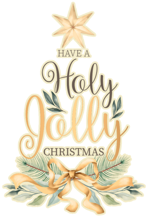 Holly Jolly Christmas Design - DTF Ready To Press