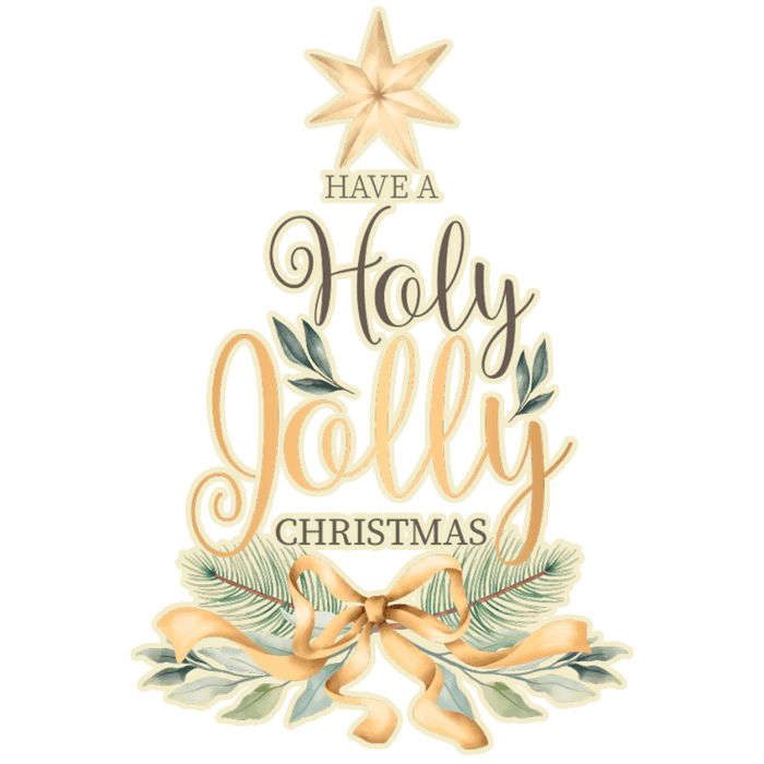 Holly Jolly Christmas Design - DTF Ready To Press