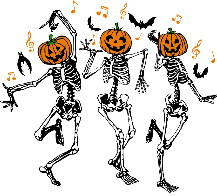 Diseño de esqueleto bailando para Halloween: DTF listo para imprimir