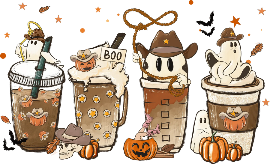 Halloween Coffee Design - DTF Ready To Press
