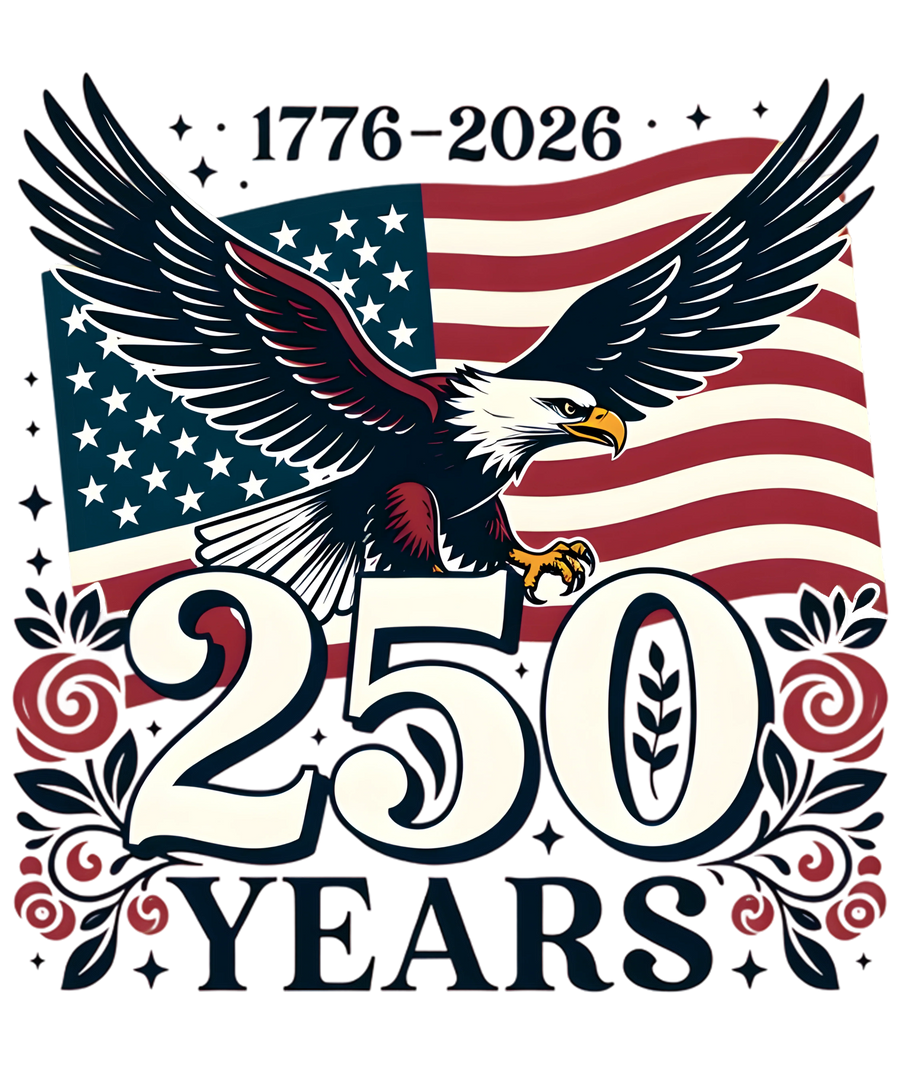 America 250 Years Eagle Patriotic DTF Transfer Ready to Press
