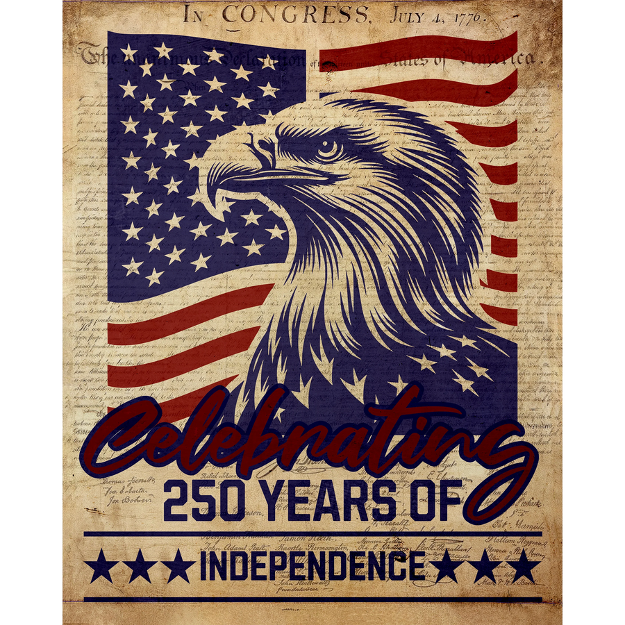 Celebrating 250 Years of Independence Eagle DTF Transfer Ready to Press